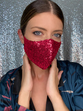 Load image into Gallery viewer, Sequin Mask - Berry - Maskela
