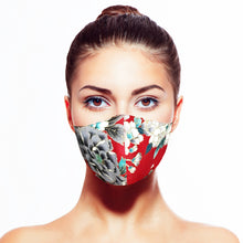 Load image into Gallery viewer, Floral Mask - Red - Maskela