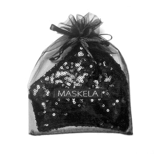 Sequin Mask - Shiny Black - Maskela