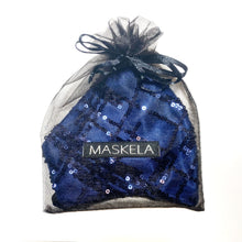 Load image into Gallery viewer, Sequin Mask - Abstract Navy - Maskela