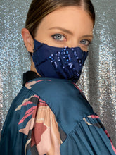 Load image into Gallery viewer, Sequin Mask - Abstract Navy - Maskela