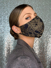 Load image into Gallery viewer, Lace Mask - Gold/Black - Maskela
