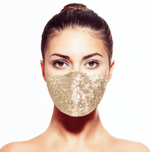Load image into Gallery viewer, Sequin Mask - Shiny Gold - Maskela