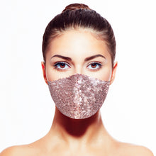 Load image into Gallery viewer, Sequin Mask - Shiny Rose Gold - Maskela