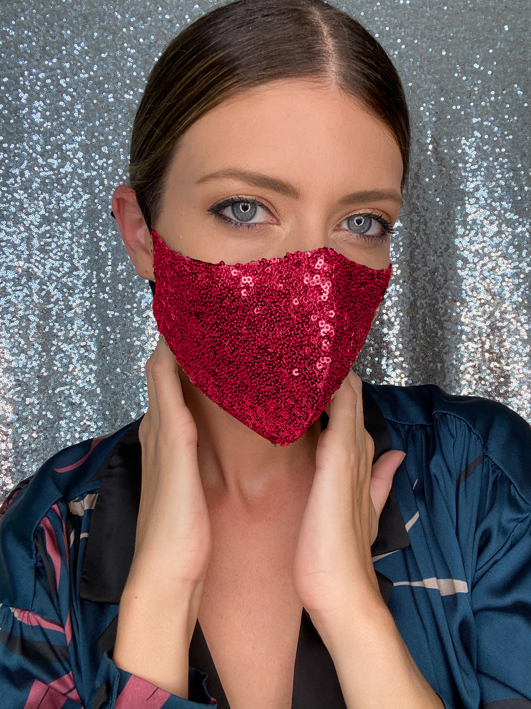 Sequin Mask - Berry - Maskela