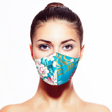 Load image into Gallery viewer, Floral Mask - Turquoise - Maskela
