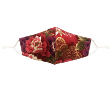 Load image into Gallery viewer, Floral Mask -Burgundy/Gold - Maskela
