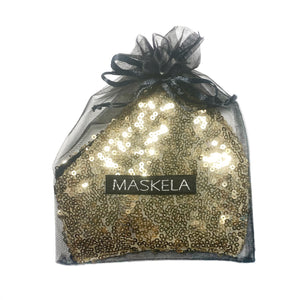 Sequin Mask - Shiny Gold - Maskela
