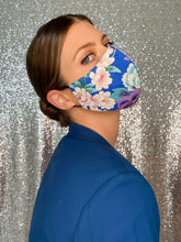 Load image into Gallery viewer, Floral Mask - Blue - Maskela
