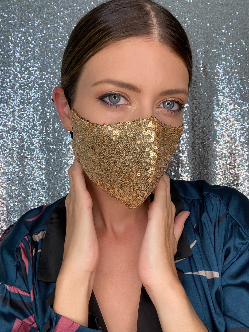 Sequin Mask - Shiny Gold - Maskela