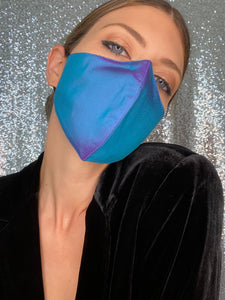 Iridescent Silk Mask - Blue - Maskela