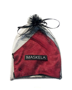 Silk Mask w/Crystal - Bordeaux - Maskela