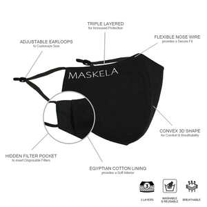 Sequin Mask - Shiny Black - Maskela