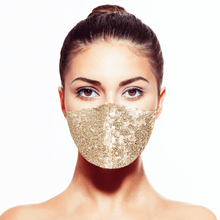 Load image into Gallery viewer, Sequin Mask - Shiny Gold - Maskela
