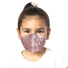 Load image into Gallery viewer, Kids Sequin Mask - Shiny rose gold - Maskela
