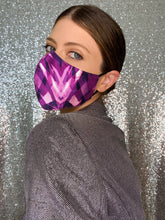 Load image into Gallery viewer, Tropical Sunset Silk Mask - Purple - Maskela
